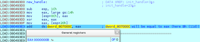 The new handle Trace's results on the
value