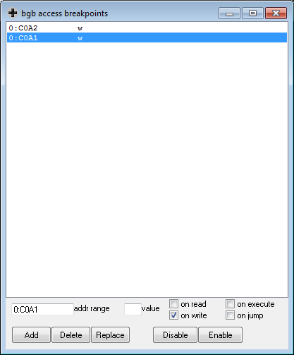 BGB Access Breakpoint