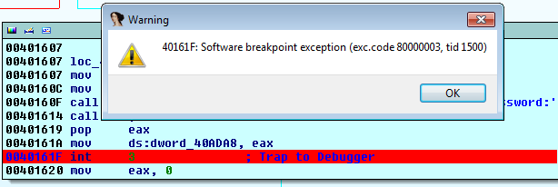 RoboAuth break point
exception